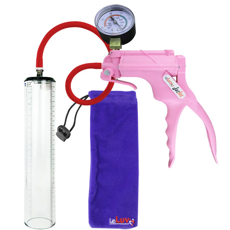 LeLuv JacVac Penis Pump - Swivel Handle   Gauge - 12" Thick Wall, No Flange Cylinder