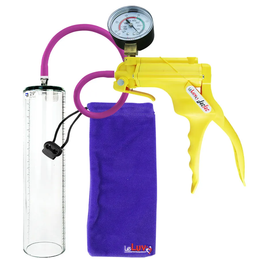 LeLuv JacVac Penis Pump - Swivel Handle   Gauge - 12" Thick Wall, No Flange Cylinder