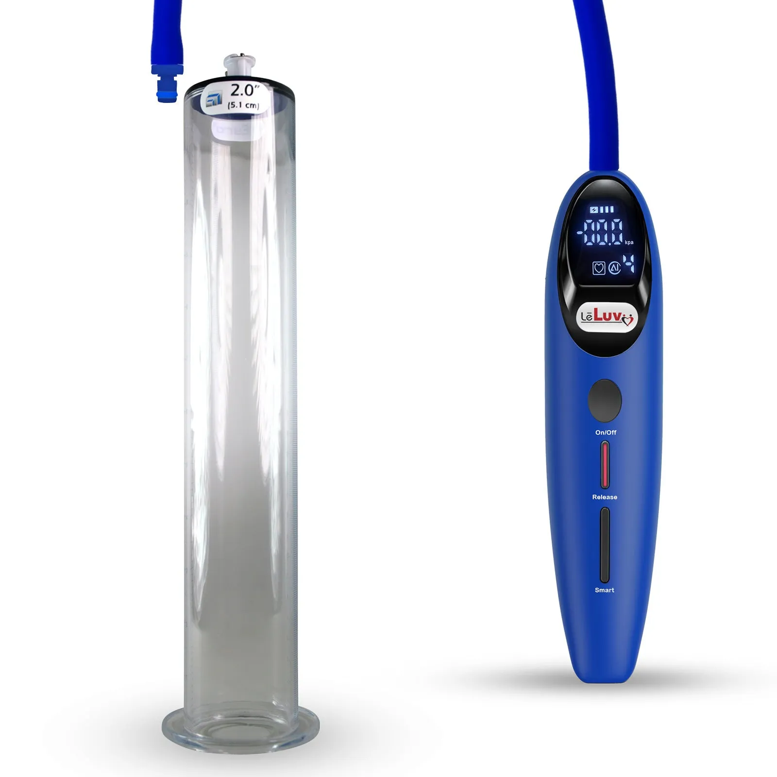 LeLuv Magna Smart LCD Penis Pump | 9 or 12 Inch Length Cylinder | Wide Flange