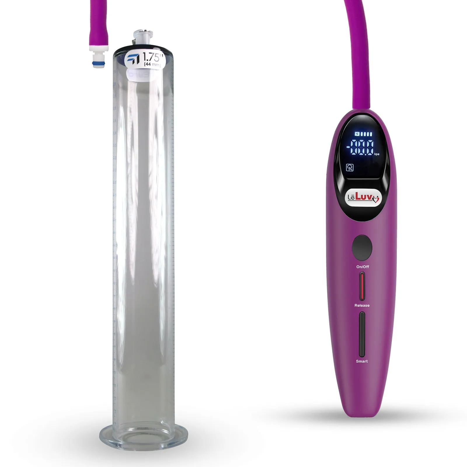 LeLuv Magna Smart LCD Penis Pump | 9 or 12 Inch Length Cylinder | Wide Flange