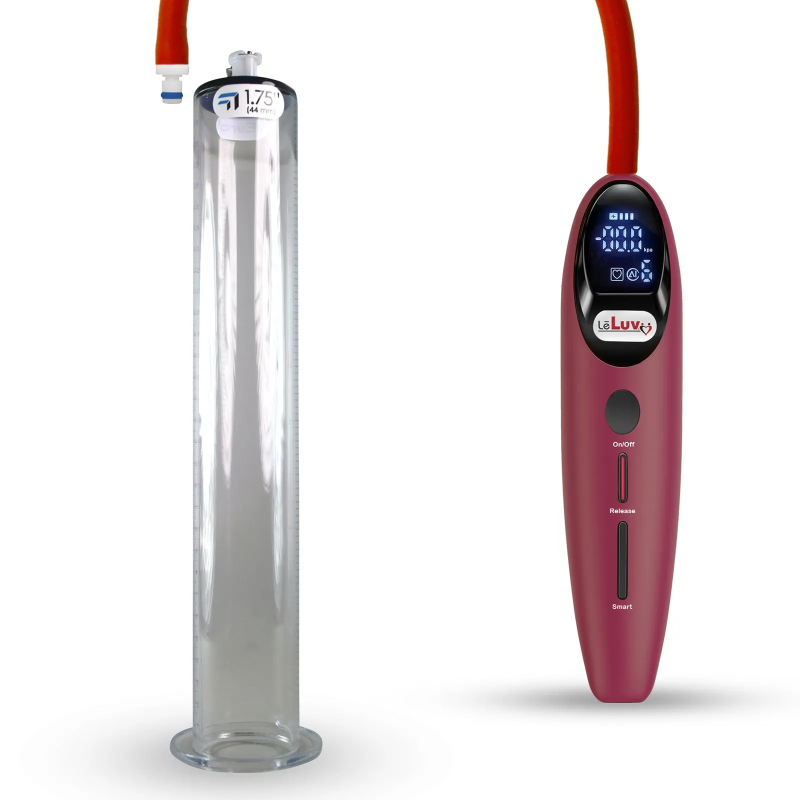 LeLuv Magna Smart LCD Penis Pump | 9 or 12 Inch Length Cylinder | Wide Flange