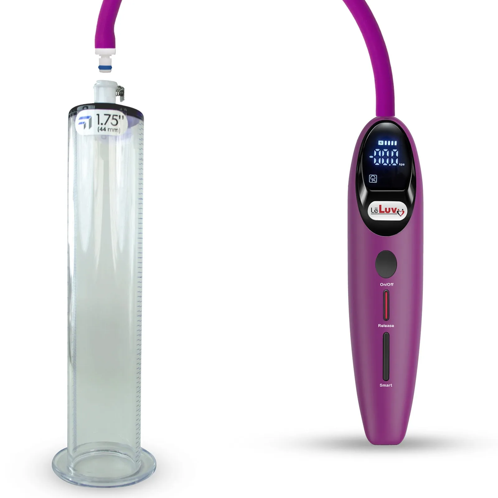 LeLuv Magna Smart LCD Penis Pump | 9 or 12 Inch Length Cylinder | Wide Flange