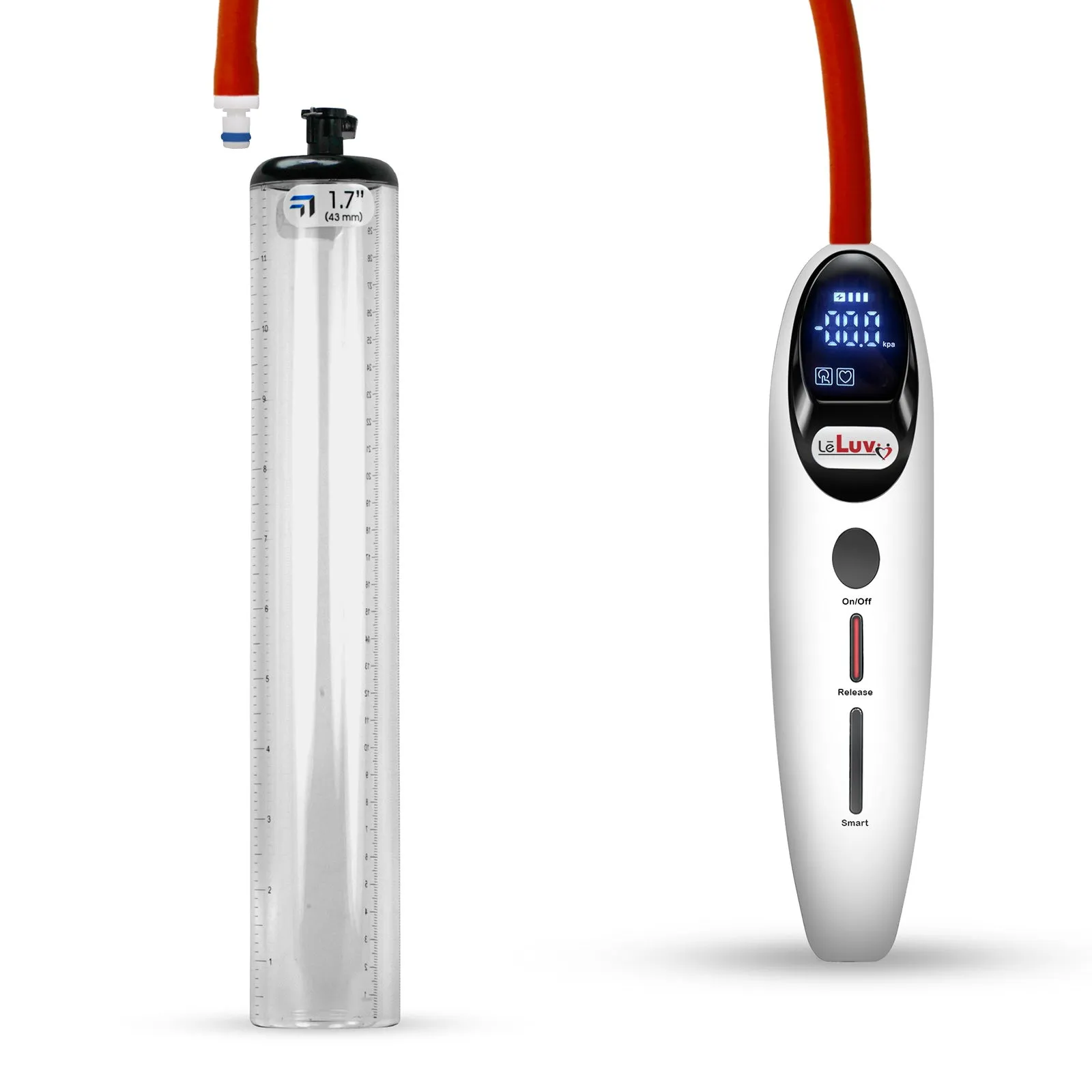 LeLuv Magna Smart LCD Penis Pump | Thick Wall Cylinder | 9 or 12 Inch Length