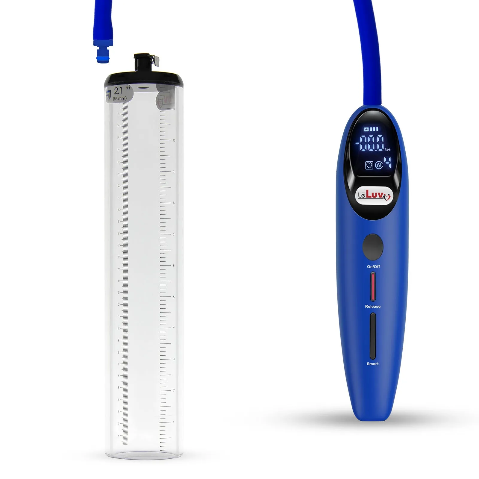 LeLuv Magna Smart LCD Penis Pump | Thick Wall Cylinder | 9 or 12 Inch Length