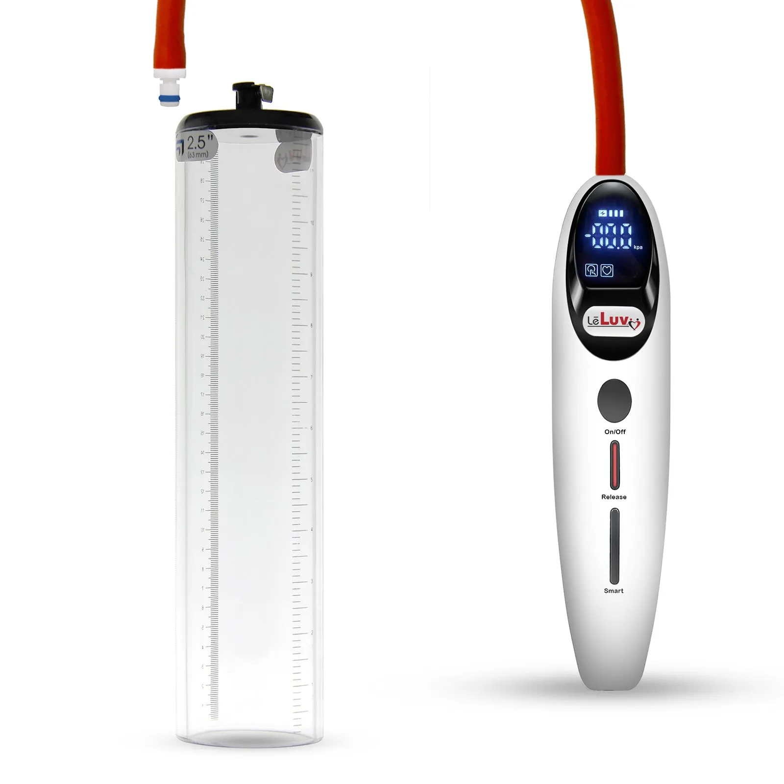 LeLuv Magna Smart LCD Penis Pump | Thick Wall Cylinder | 9 or 12 Inch Length