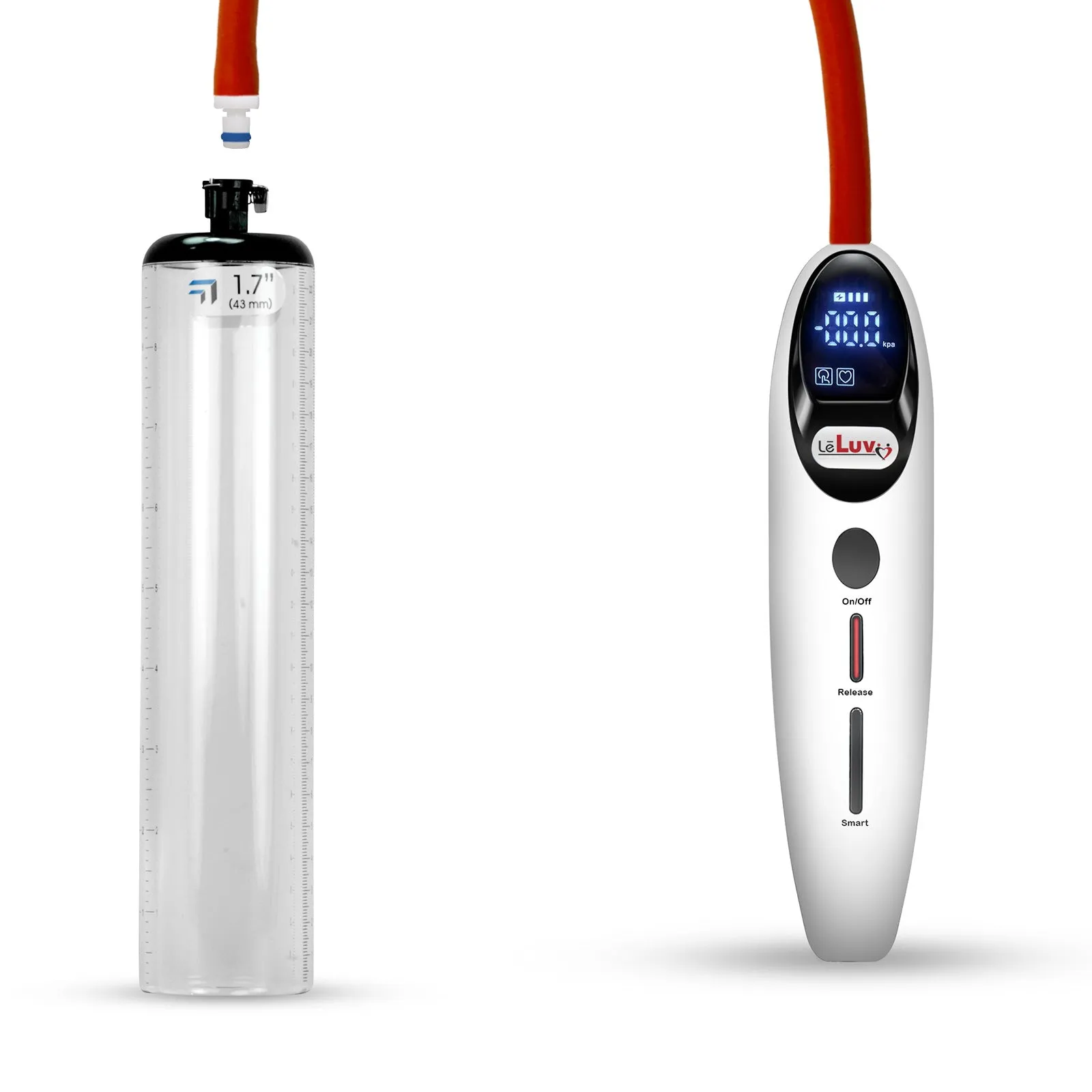 LeLuv Magna Smart LCD Penis Pump | Thick Wall Cylinder | 9 or 12 Inch Length