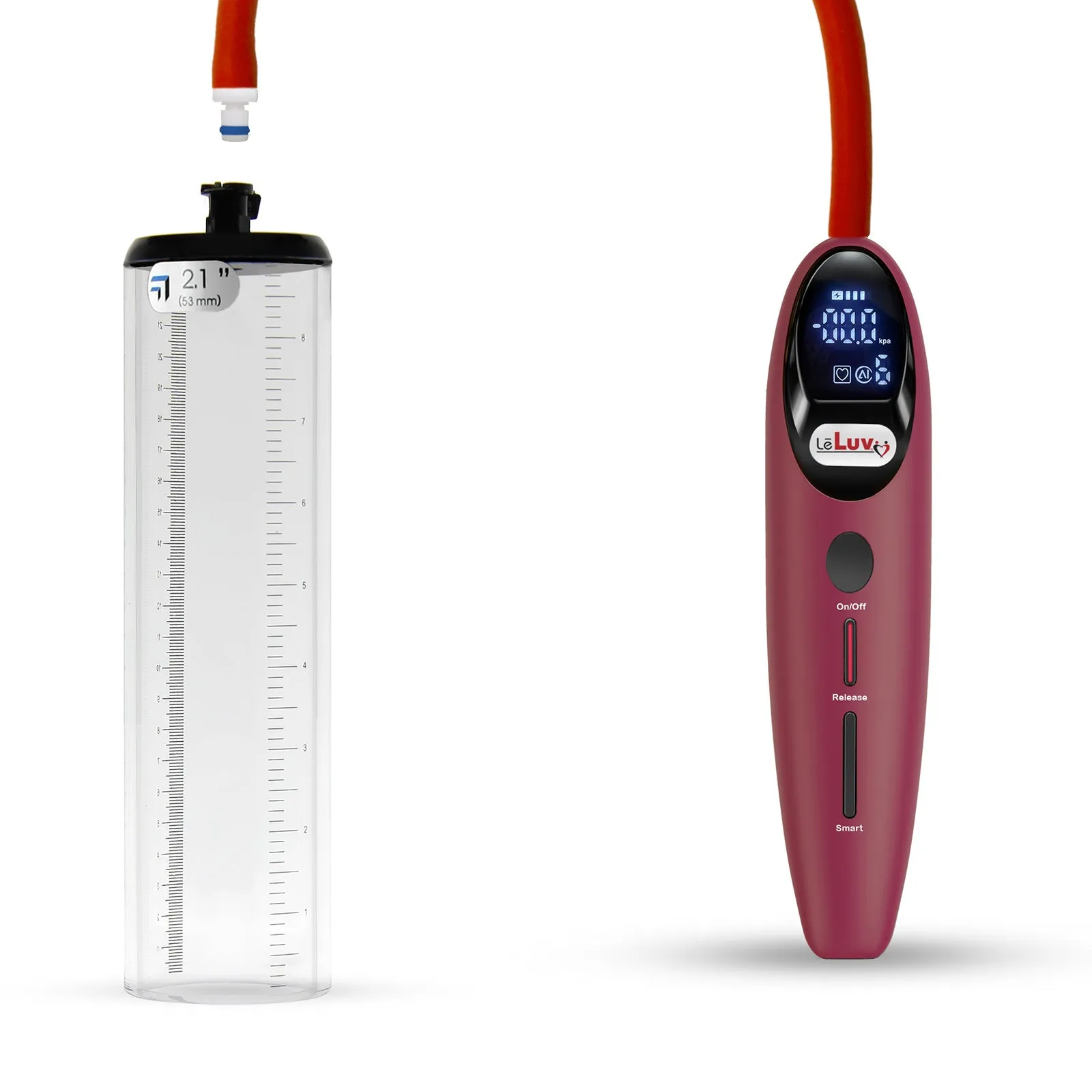 LeLuv Magna Smart LCD Penis Pump | Thick Wall Cylinder | 9 or 12 Inch Length