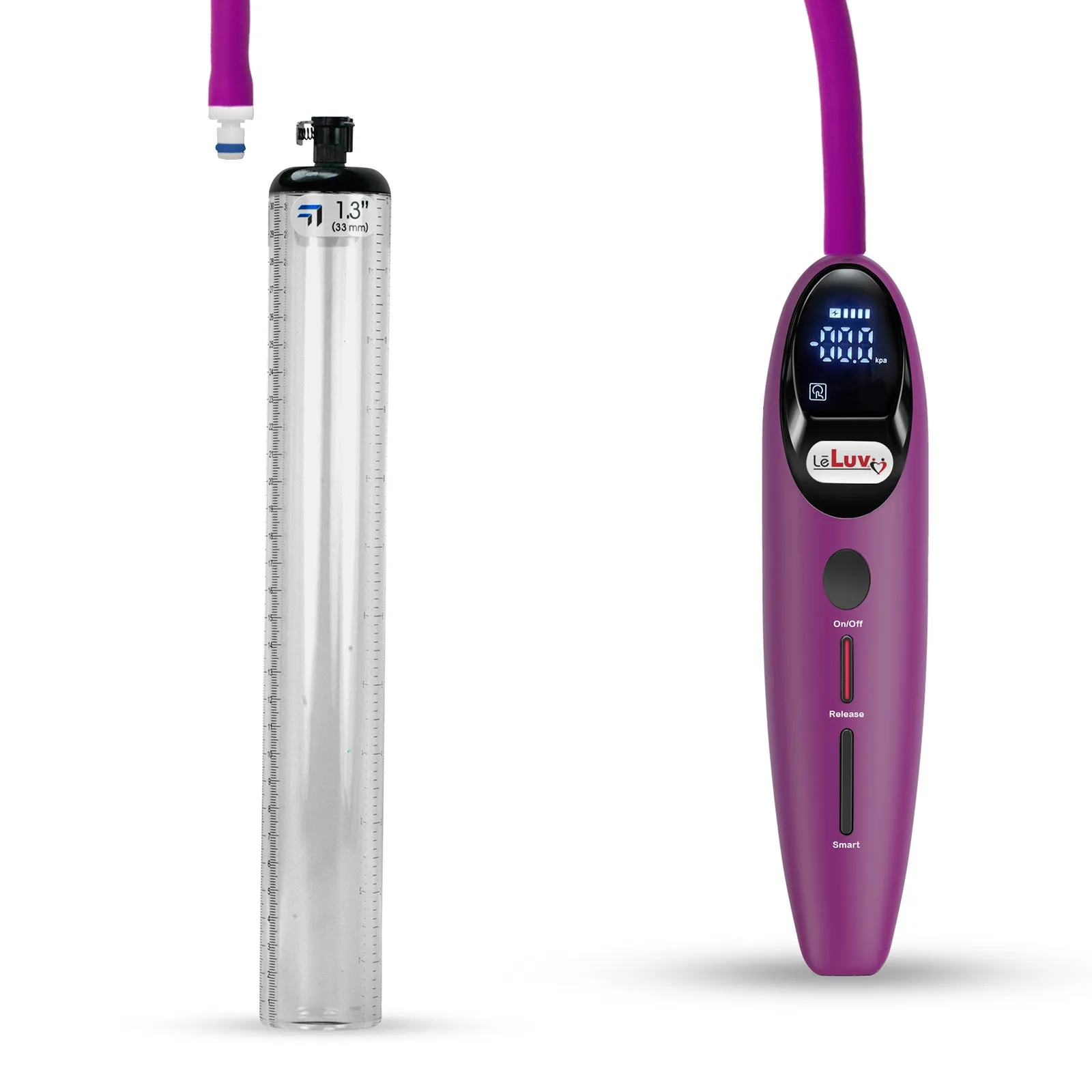 LeLuv Magna Smart LCD Penis Pump | Thick Wall Cylinder | 9 or 12 Inch Length