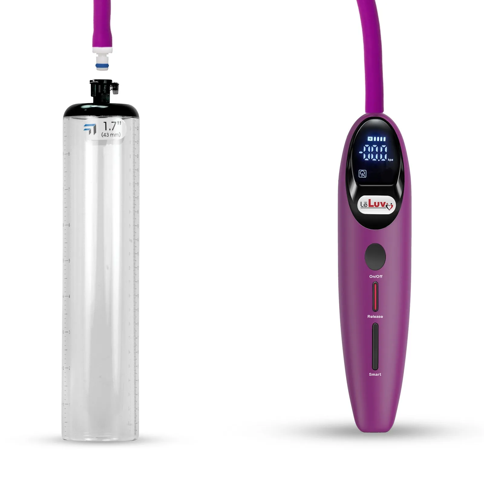 LeLuv Magna Smart LCD Penis Pump | Thick Wall Cylinder | 9 or 12 Inch Length