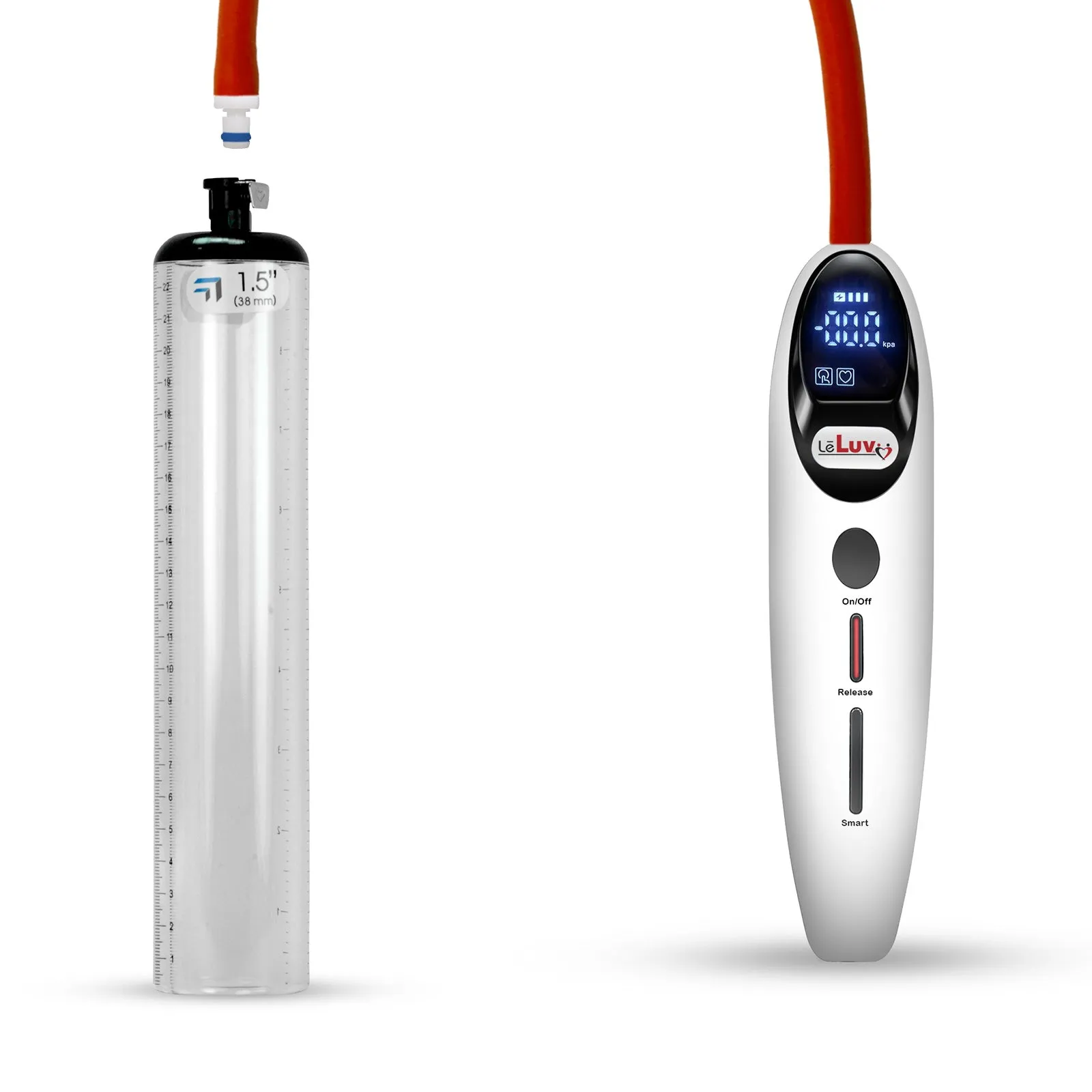 LeLuv Magna Smart LCD Penis Pump | Thick Wall Cylinder | 9 or 12 Inch Length