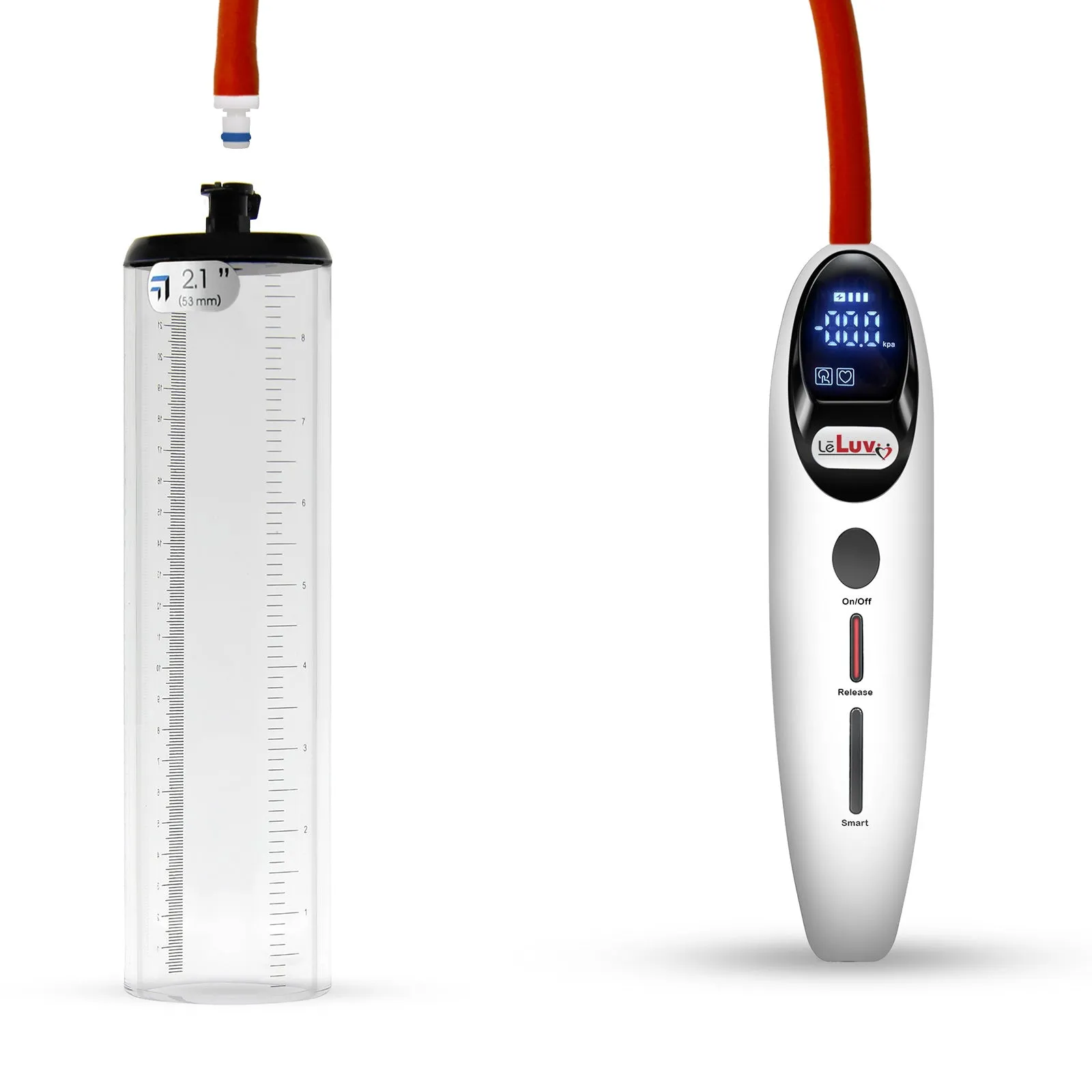 LeLuv Magna Smart LCD Penis Pump | Thick Wall Cylinder | 9 or 12 Inch Length