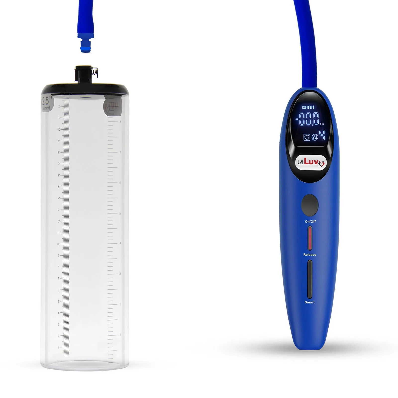 LeLuv Magna Smart LCD Penis Pump | Thick Wall Cylinder | 9 or 12 Inch Length