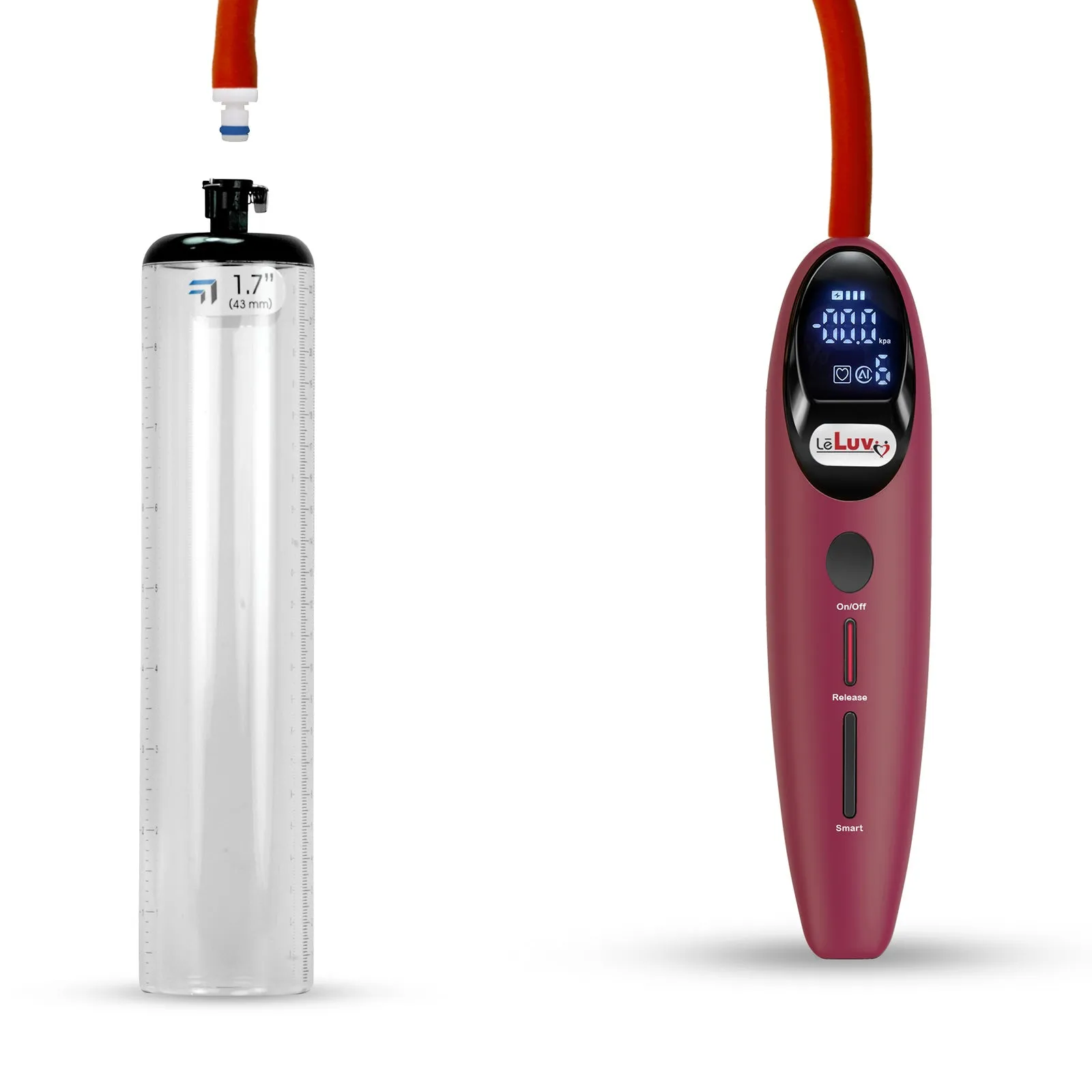 LeLuv Magna Smart LCD Penis Pump | Thick Wall Cylinder | 9 or 12 Inch Length