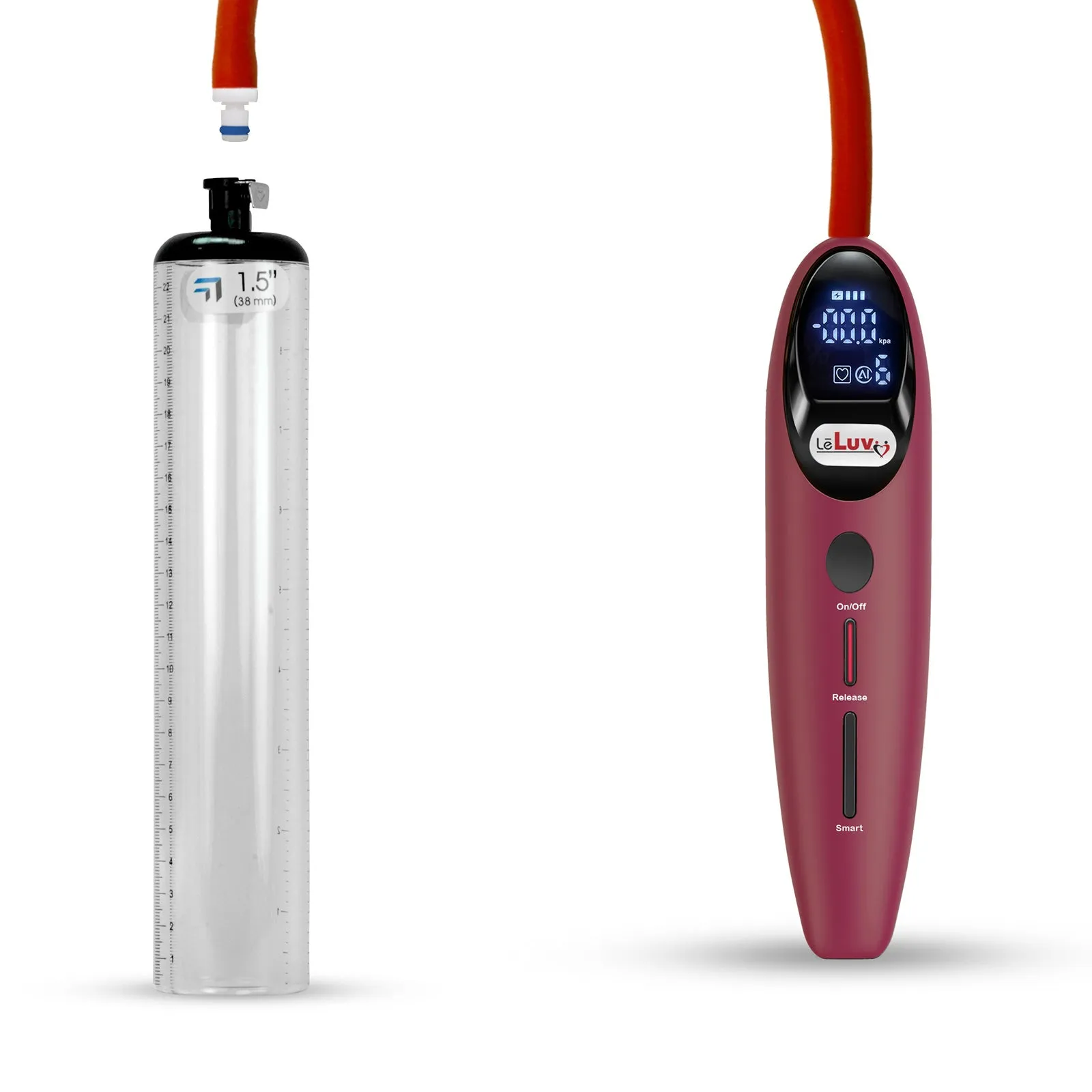 LeLuv Magna Smart LCD Penis Pump | Thick Wall Cylinder | 9 or 12 Inch Length