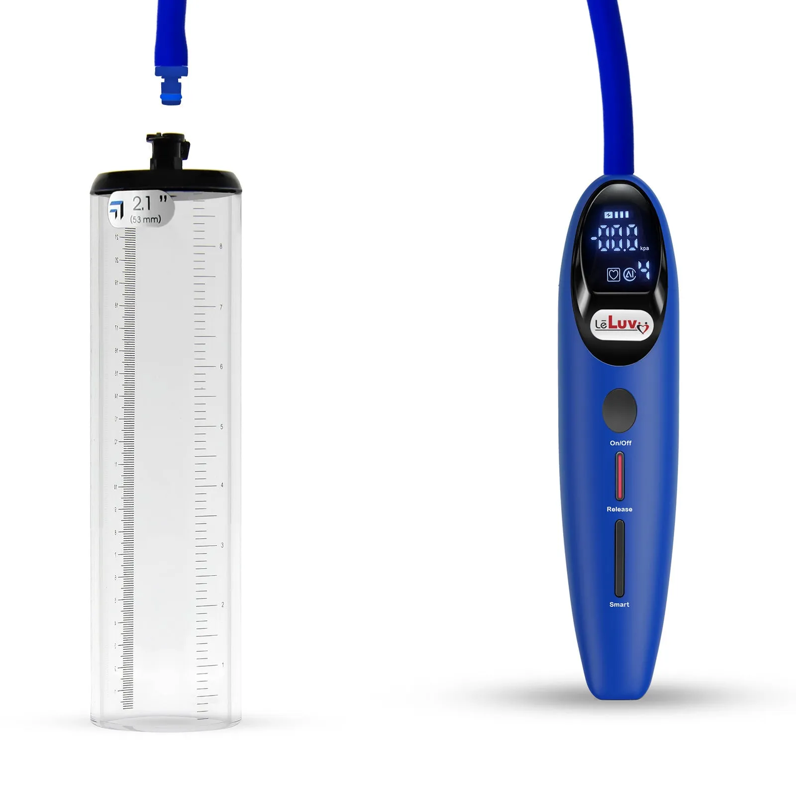 LeLuv Magna Smart LCD Penis Pump | Thick Wall Cylinder | 9 or 12 Inch Length