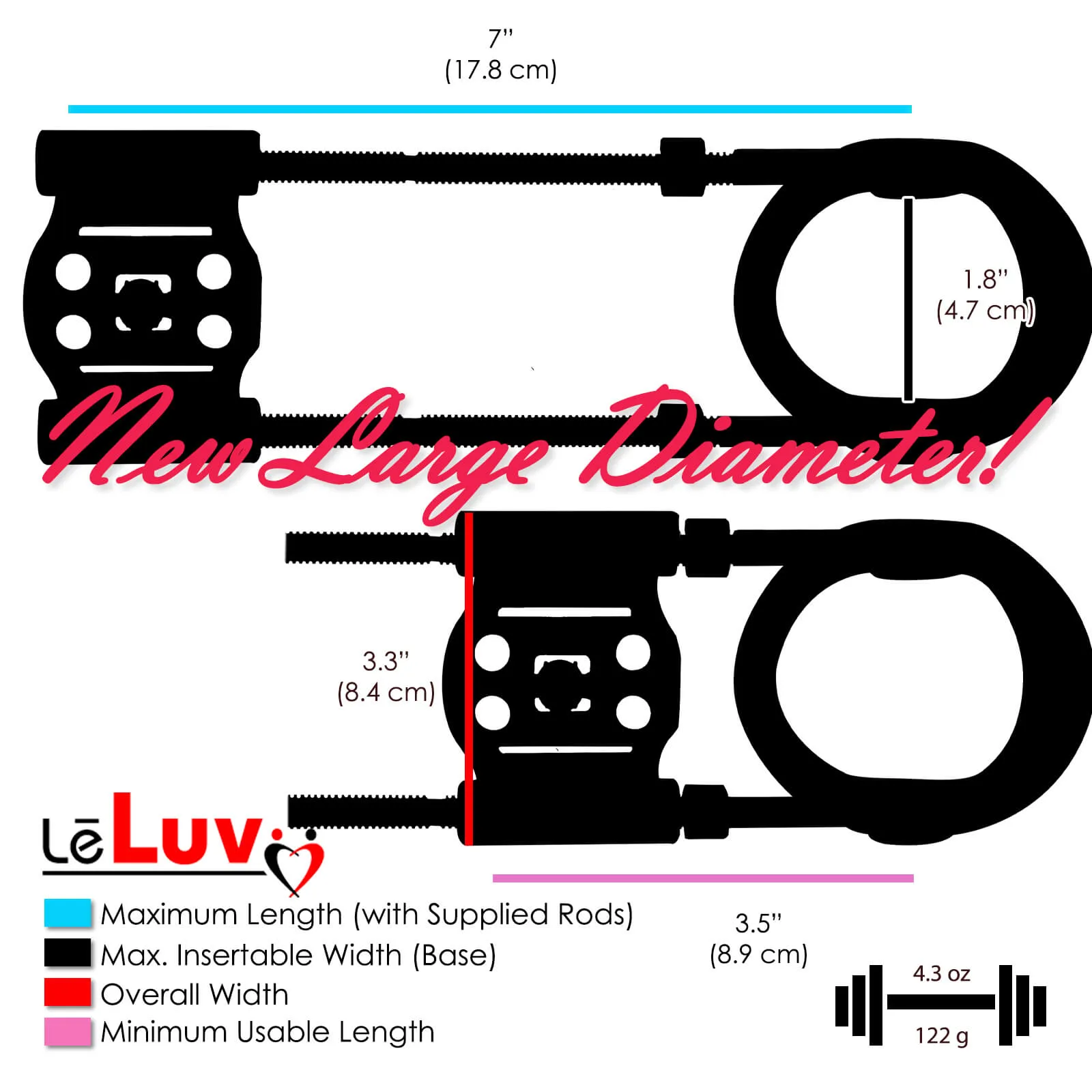 LeLuv Penis Extender SLIDER Kits - Large Diameter Basic, Hybrid or Deluxe