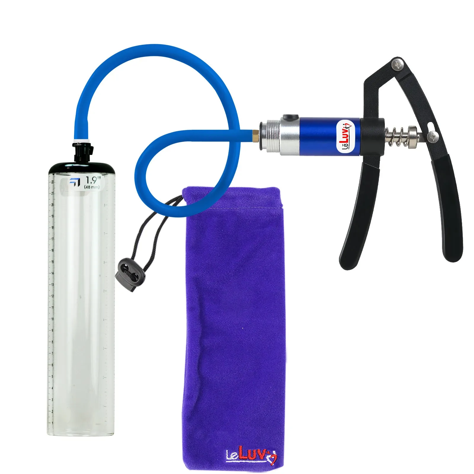 LeLuv Penis Pump with Primo Lite Handle| Thick Wall, No Flange Cylinder | Color and Gauge Options