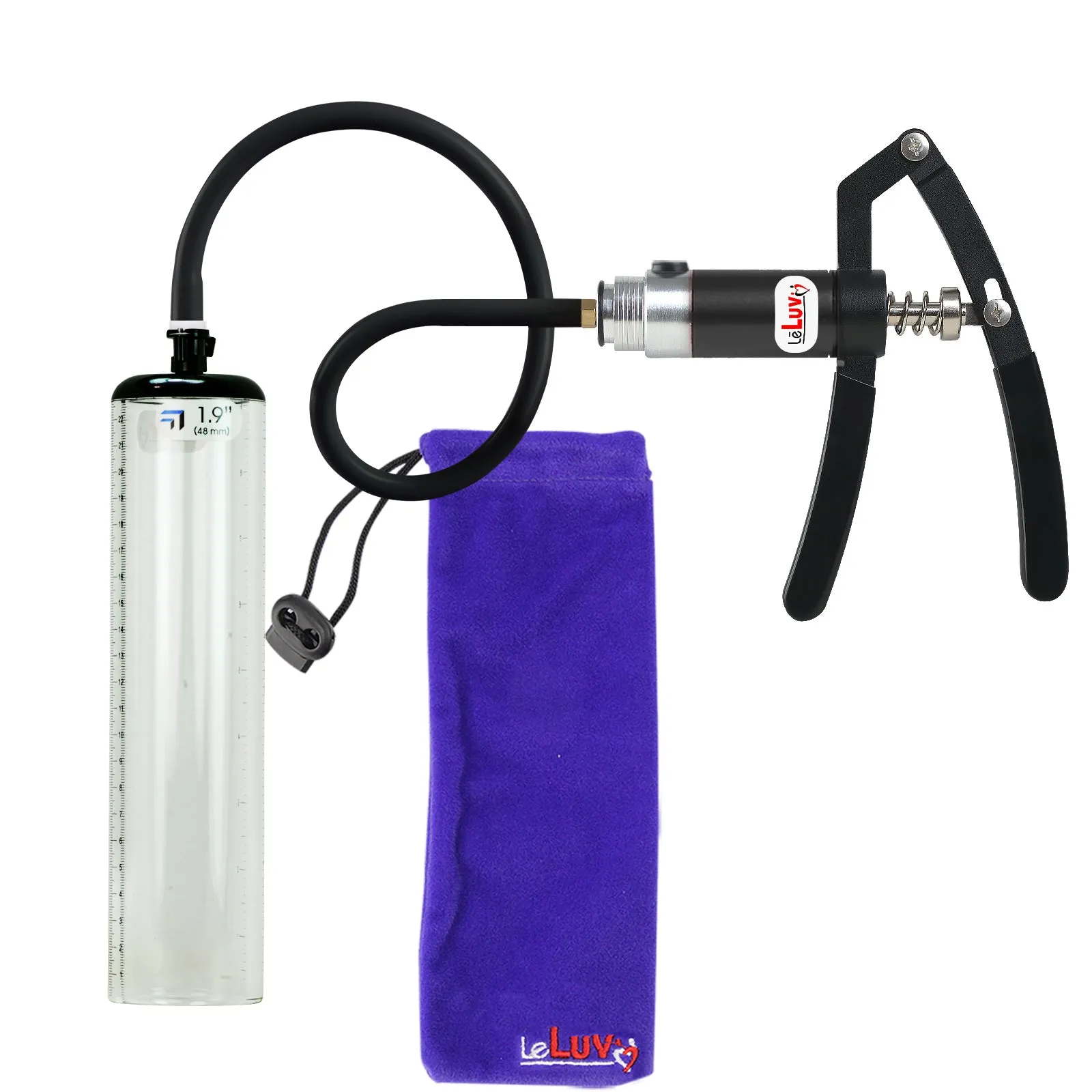 LeLuv Penis Pump with Primo Lite Handle| Thick Wall, No Flange Cylinder | Color and Gauge Options