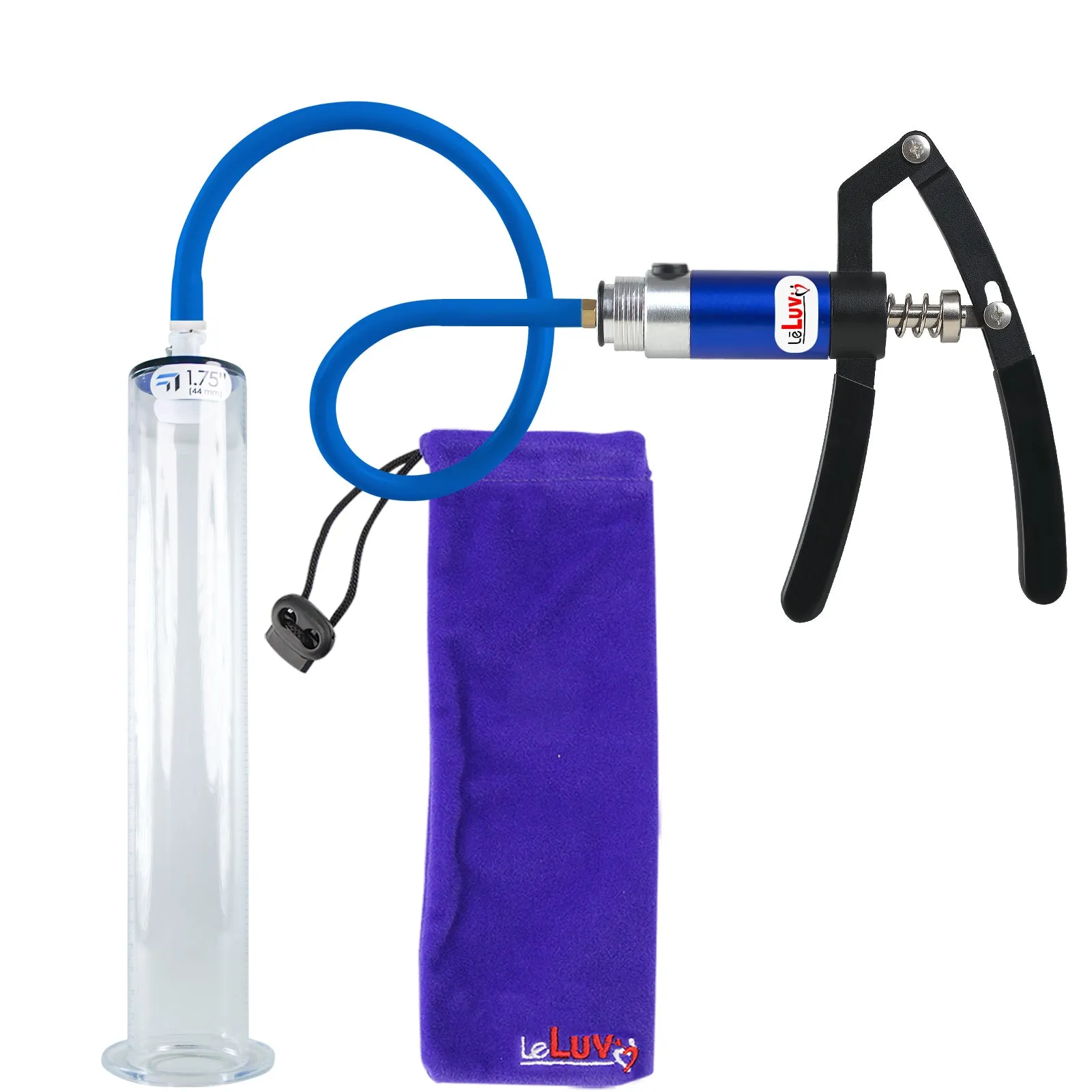 LeLuv Penis Pump with Primo Lite Handle | Wide Flange Cylinder | Color and Gauge Options