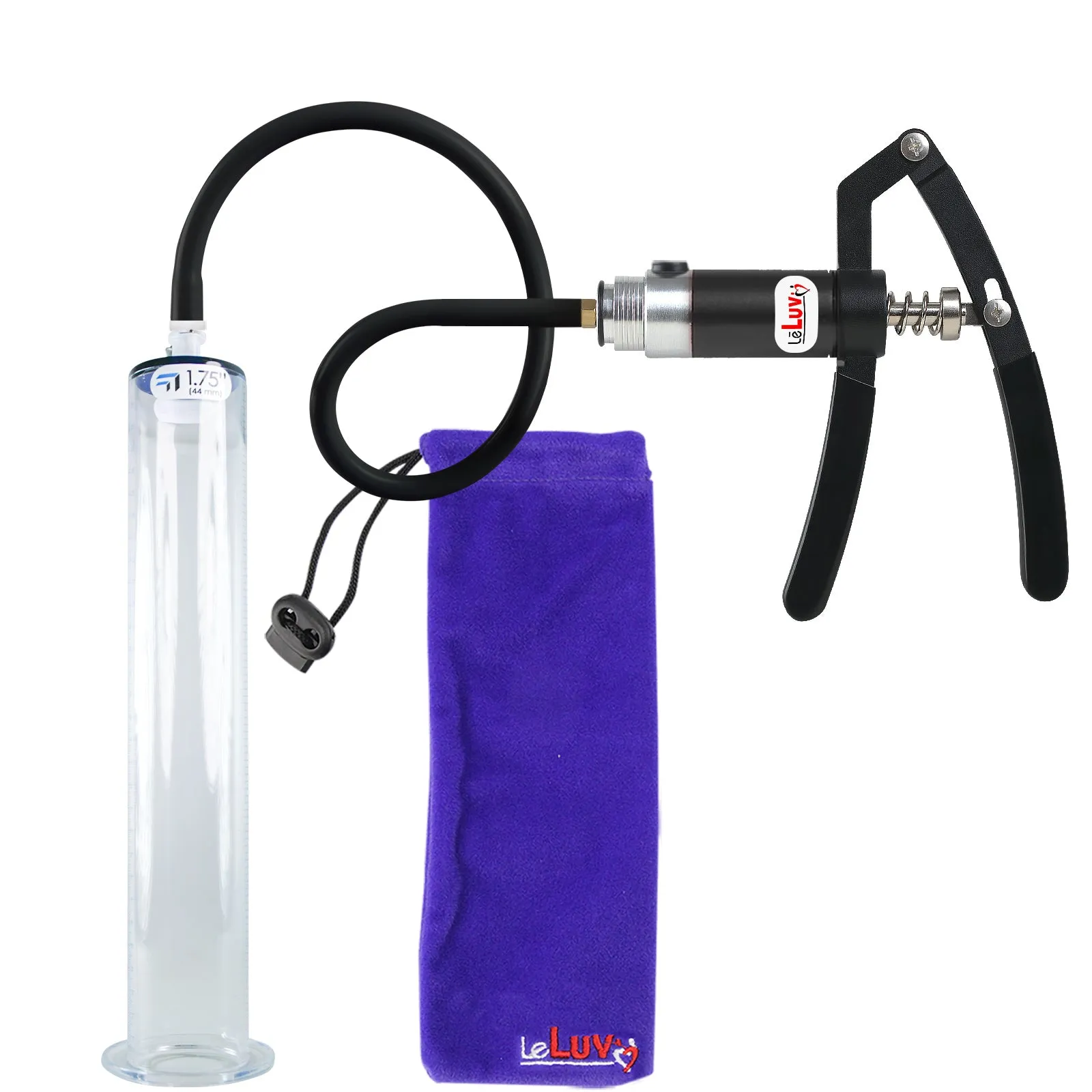 LeLuv Penis Pump with Primo Lite Handle | Wide Flange Cylinder | Color and Gauge Options