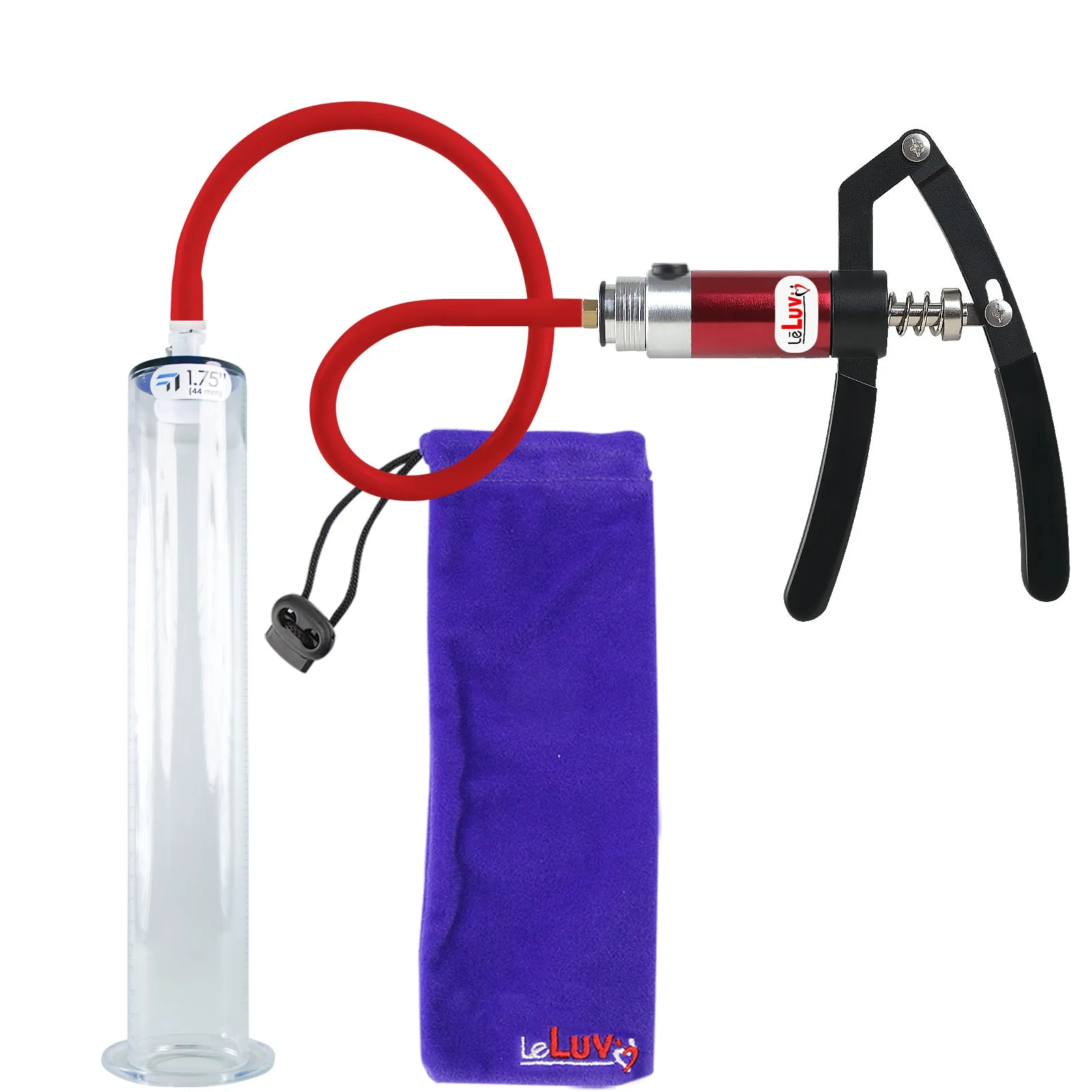 LeLuv Penis Pump with Primo Lite Handle | Wide Flange Cylinder | Color and Gauge Options