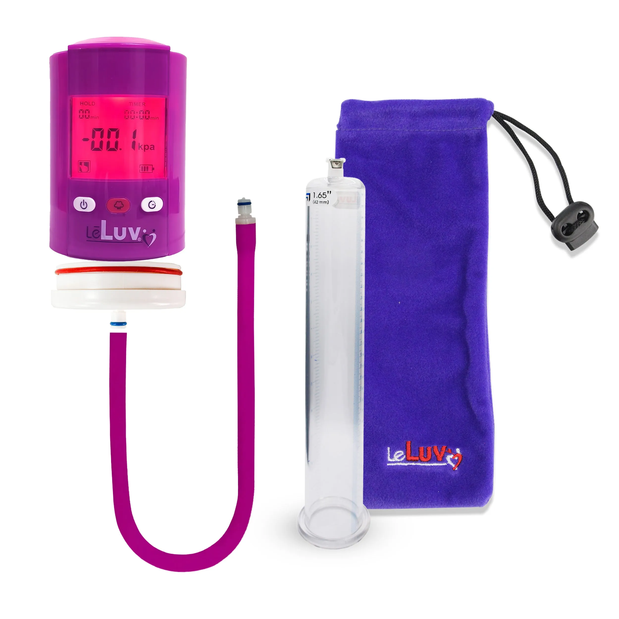 LeLuv Premium iPump Smart LCD Head Penis Pump with Untapered Seamless Cylinder Pick Size 1.35-5.00"