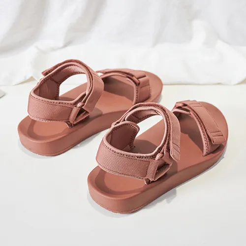 Light Pink And Black Flatform Sandals