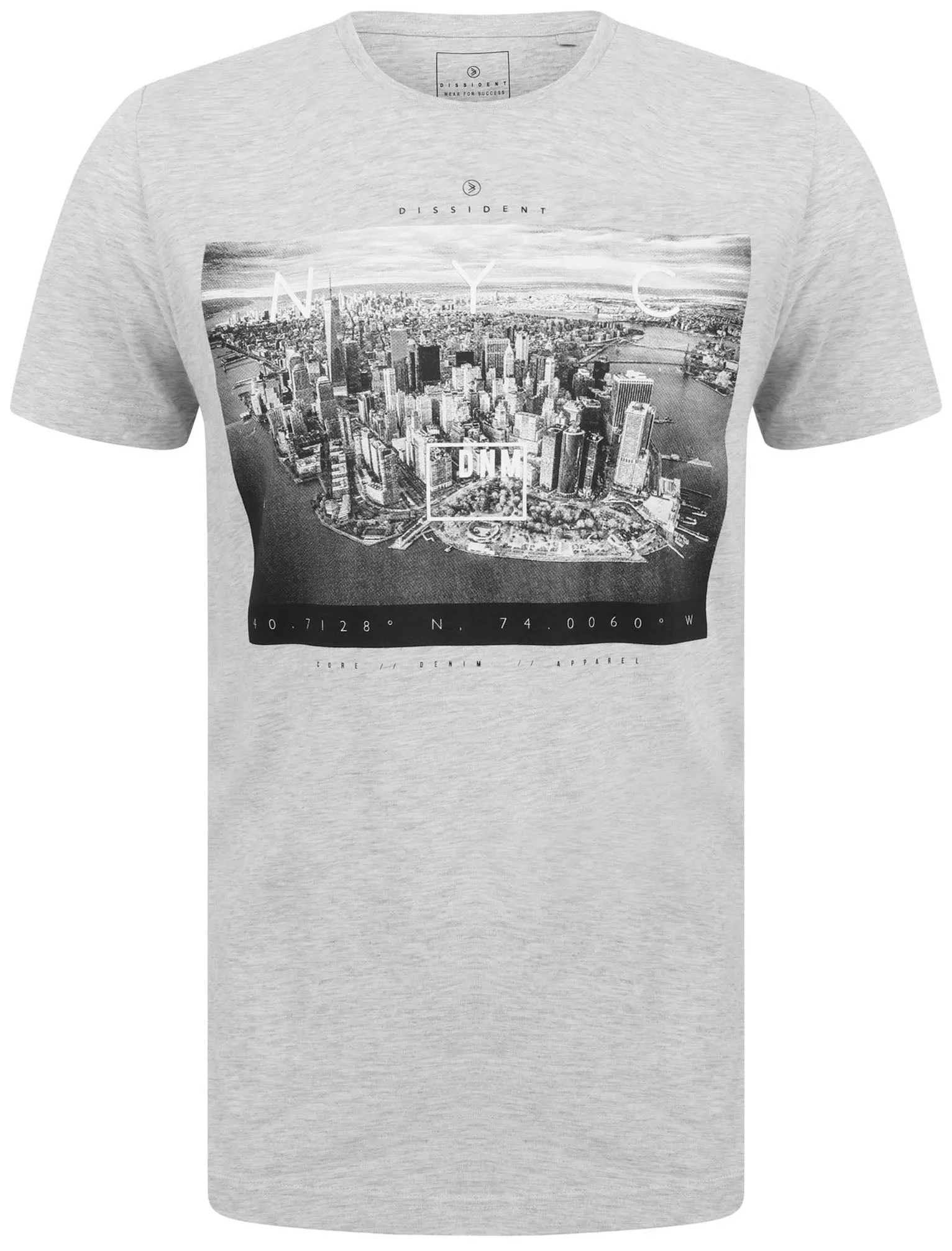 Lori NYC Skyscraper Motif Cotton Jersey T-Shirt In Heather Grey Marl - Dissident