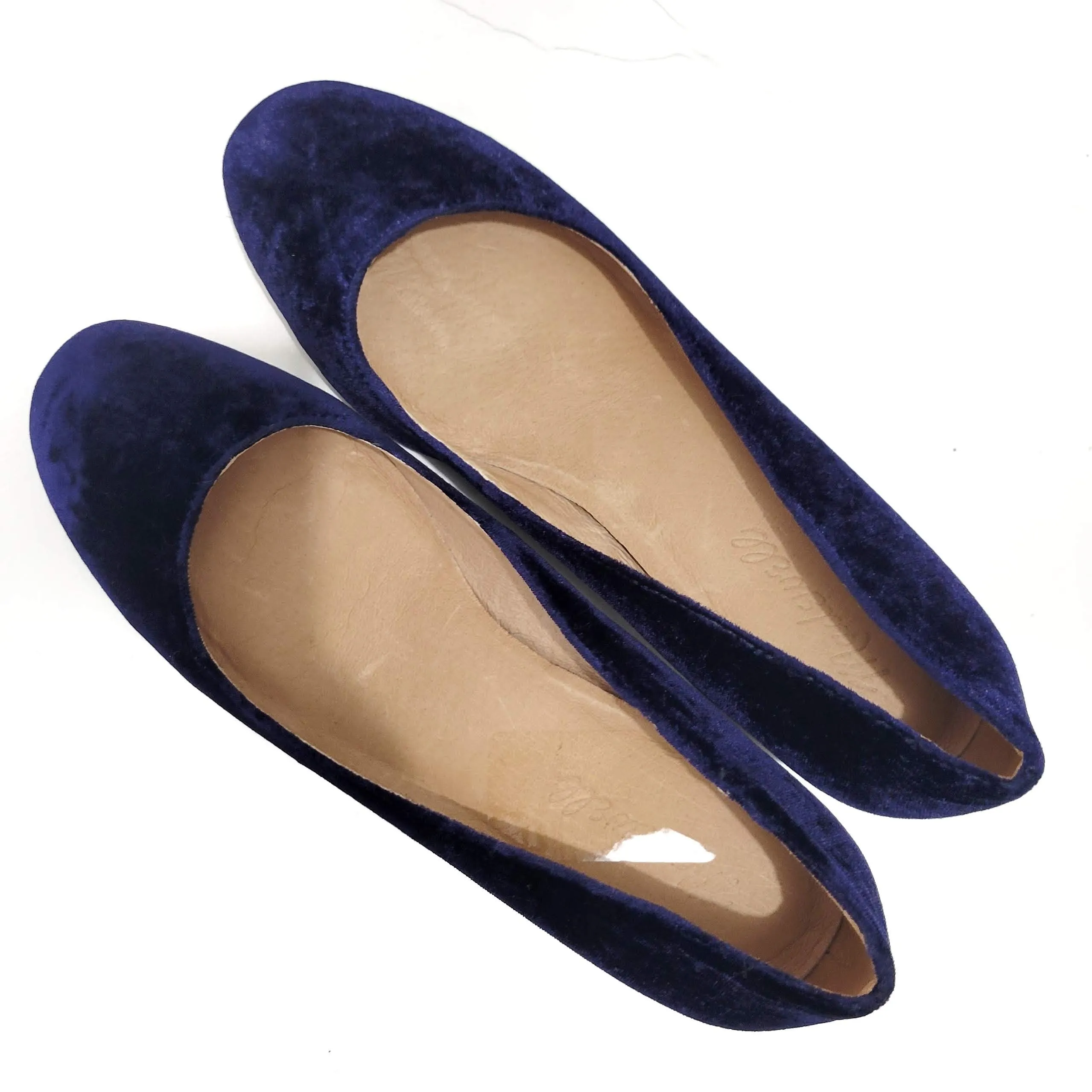 Madewell Ella Blue Velvet Pumps Size 7.5