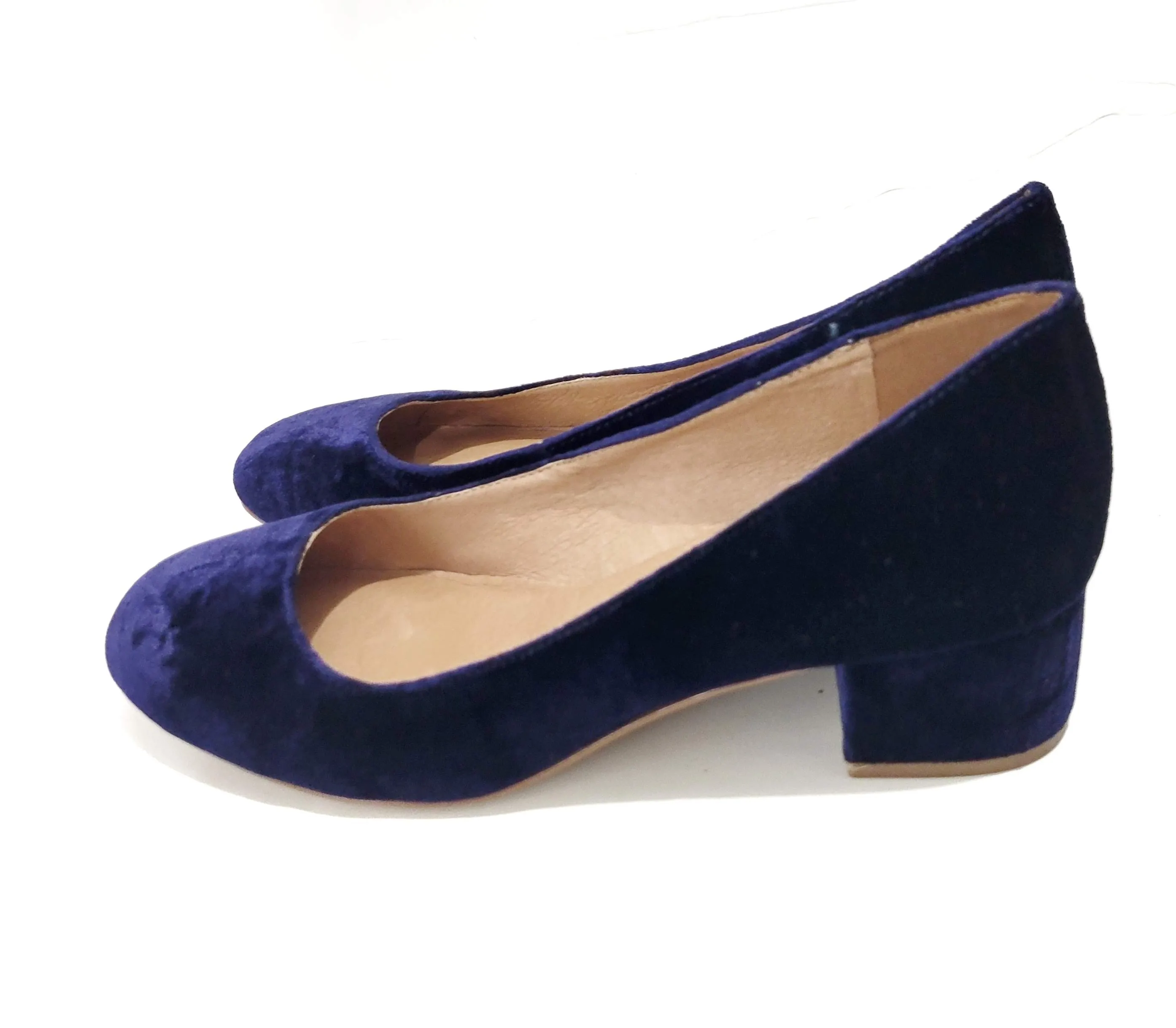 Madewell Ella Blue Velvet Pumps Size 7.5