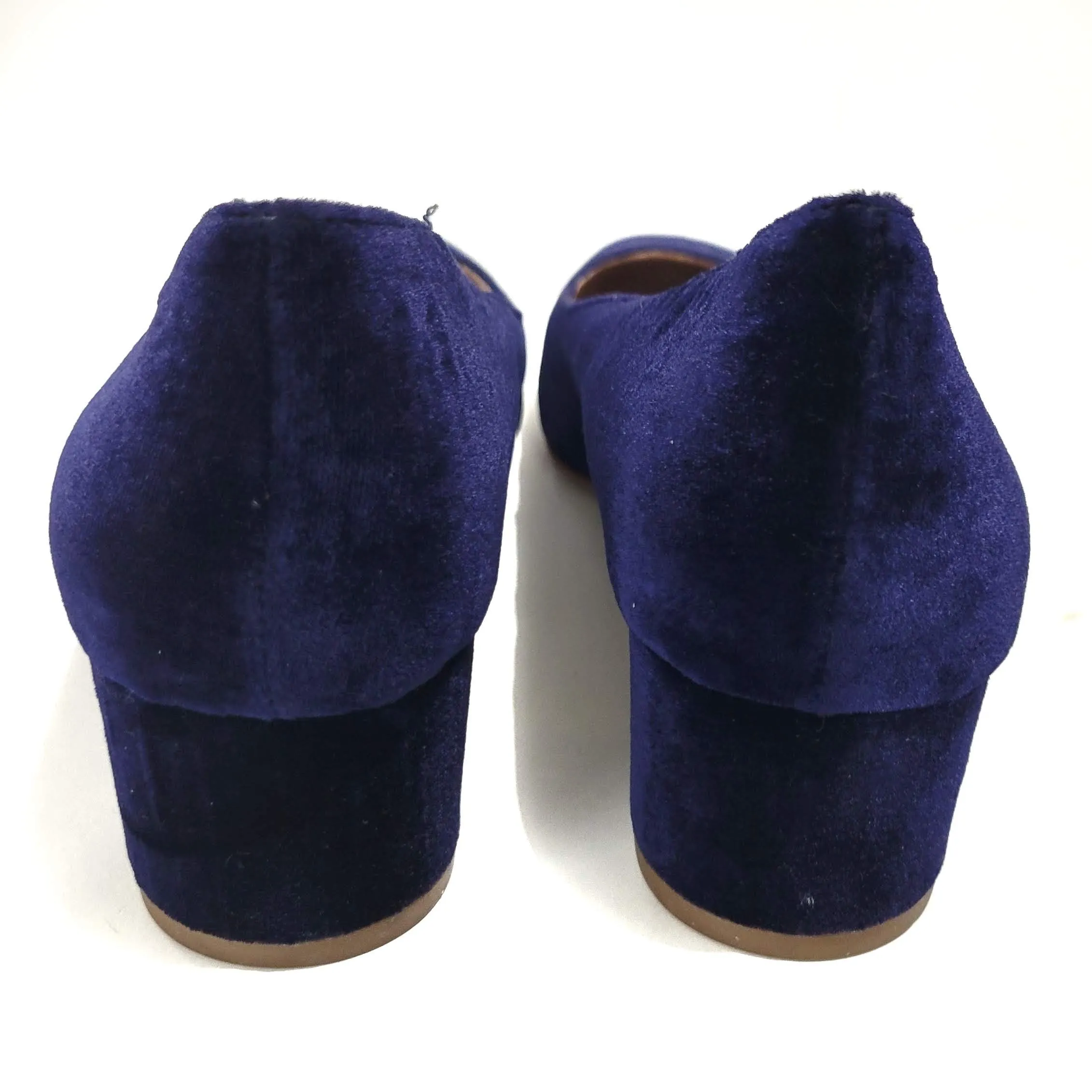 Madewell Ella Blue Velvet Pumps Size 7.5