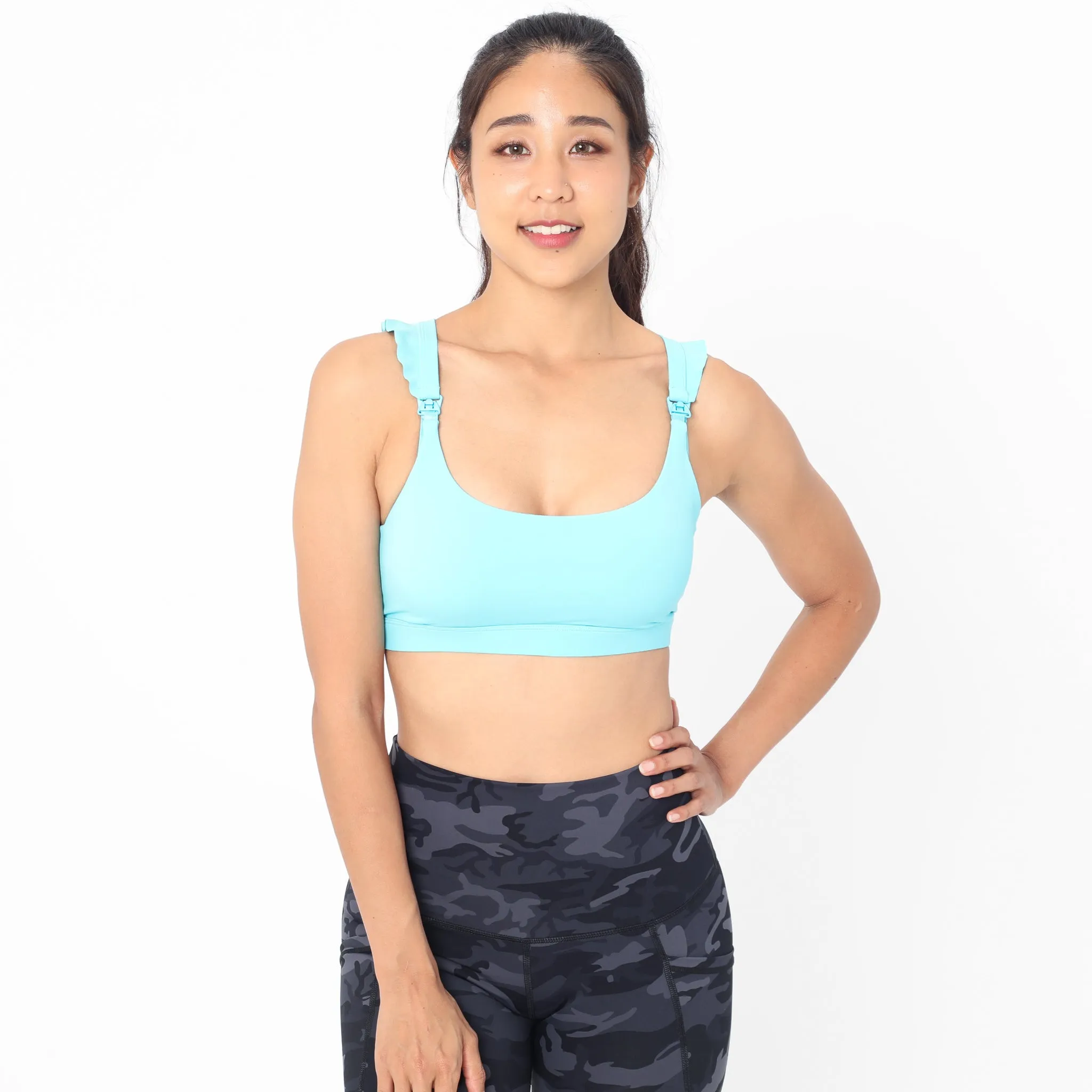 Madison - Medium Support Nursing Sport Bra (Aqua)