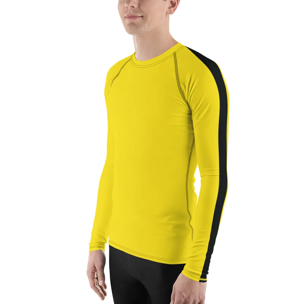 Men's Long Sleeve Bruce Lee Game of Death Compression Rash Guard: Perfect for No Gi BJJ, MMA, Grappling, and Wrestling