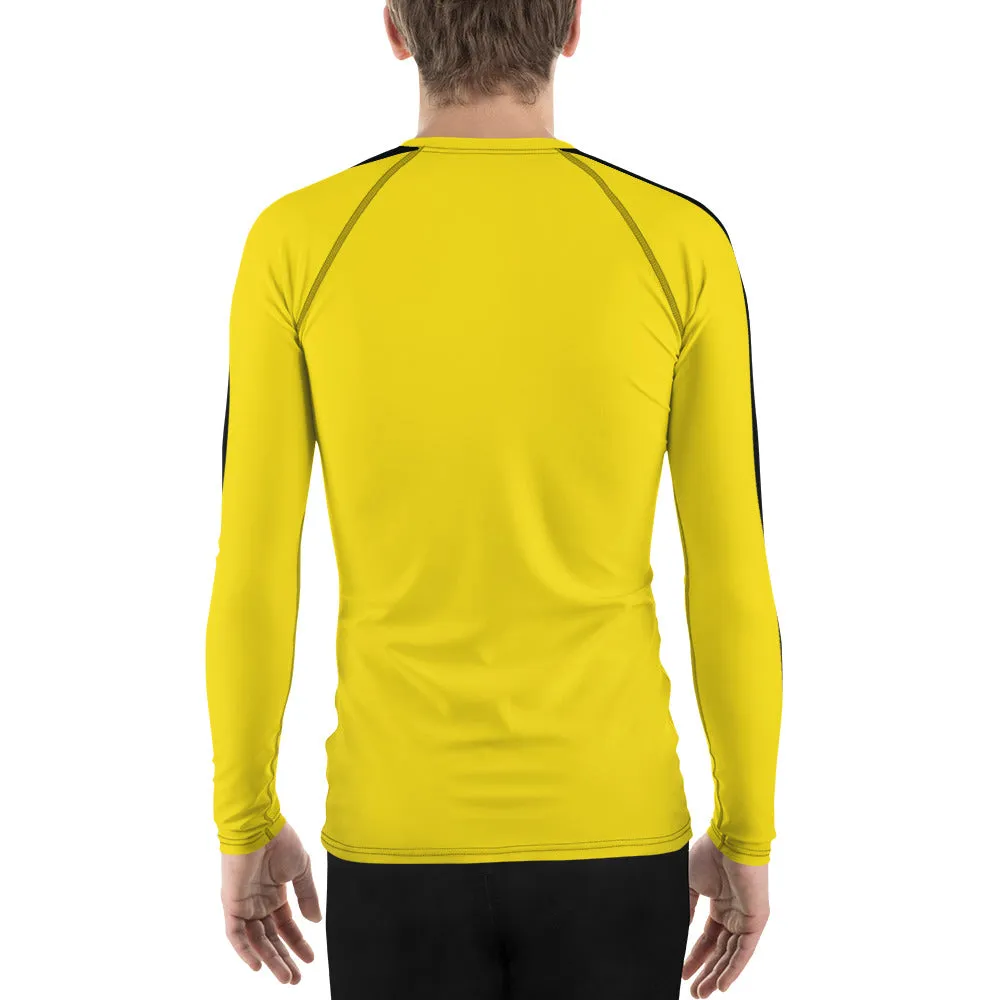 Men's Long Sleeve Bruce Lee Game of Death Compression Rash Guard: Perfect for No Gi BJJ, MMA, Grappling, and Wrestling