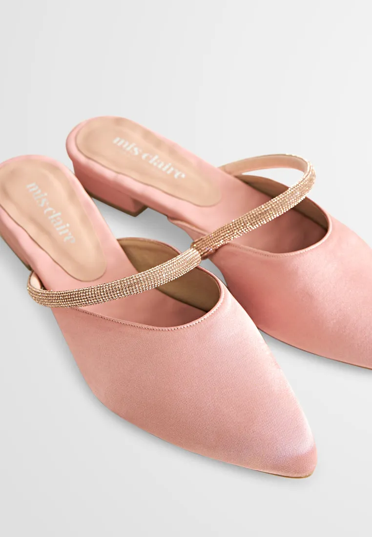 Monay Silk Shine Pointed Slip On Flats