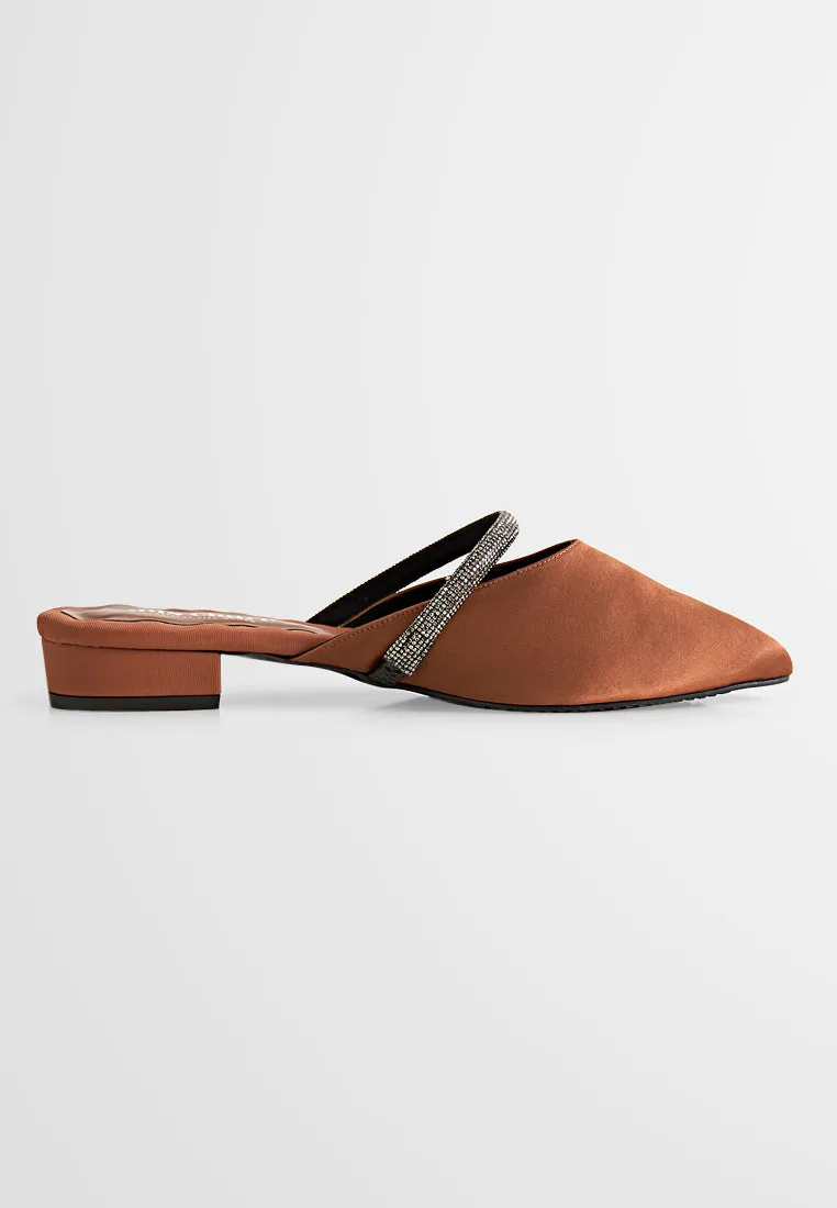 Monay Silk Shine Pointed Slip On Flats