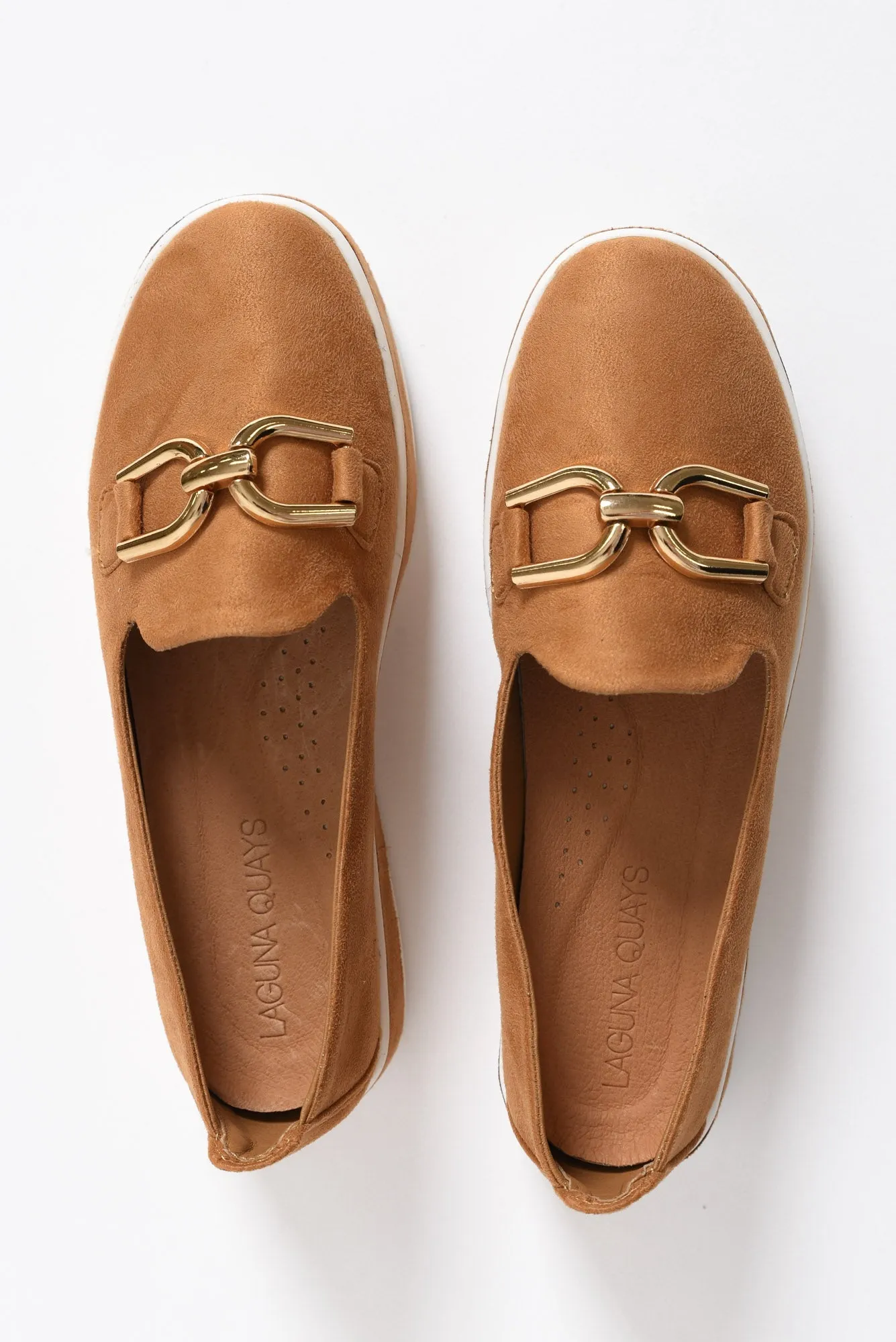 Natyia Camel Faux Suede Platform Loafer