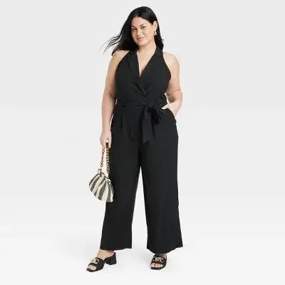 New - A New Day Women's Wide Leg Sleeveless Jumpsuit Full Length Overt Occasion