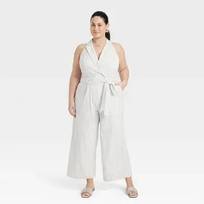 New - A New Day Women's Wide Leg Sleeveless Jumpsuit Full Length Overt Occasion