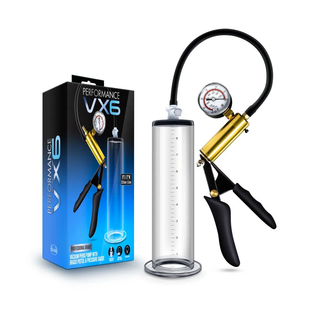 Performance By Blush® | VX6 Vacuum With Brass Pistol & Pressure Gauge Clear Pump