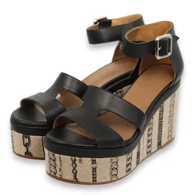 Platform 37.5 Black Sandals in Calfskin