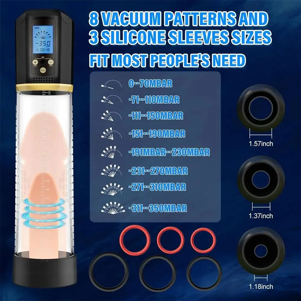 Premium 8 Suction Intensities Electric Penis Vacuum Enlarge Pump 2.0