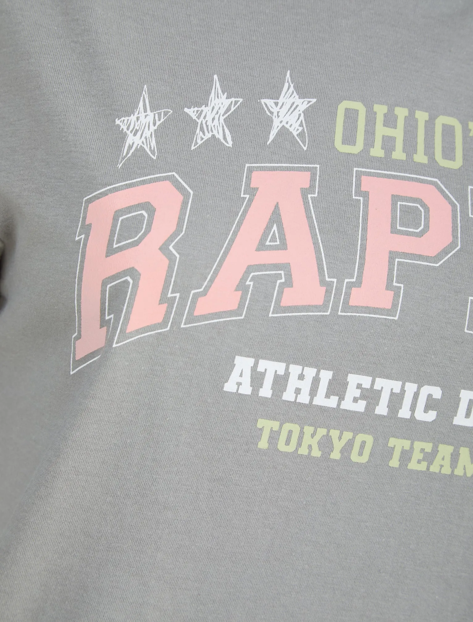 Rapids Motif Cotton Jersey T-Shirt in Griffin Grey - Tokyo Laundry