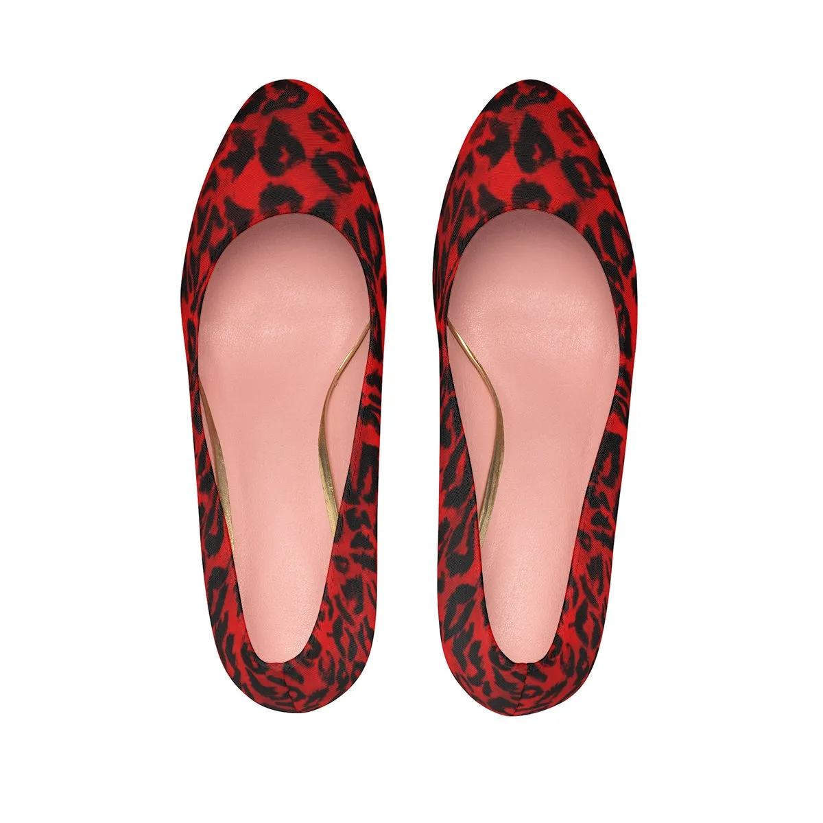 Red Leopard Heels, Red Snow Leopard Animal Print Women's Platform Pumps (US Size: 5-11)