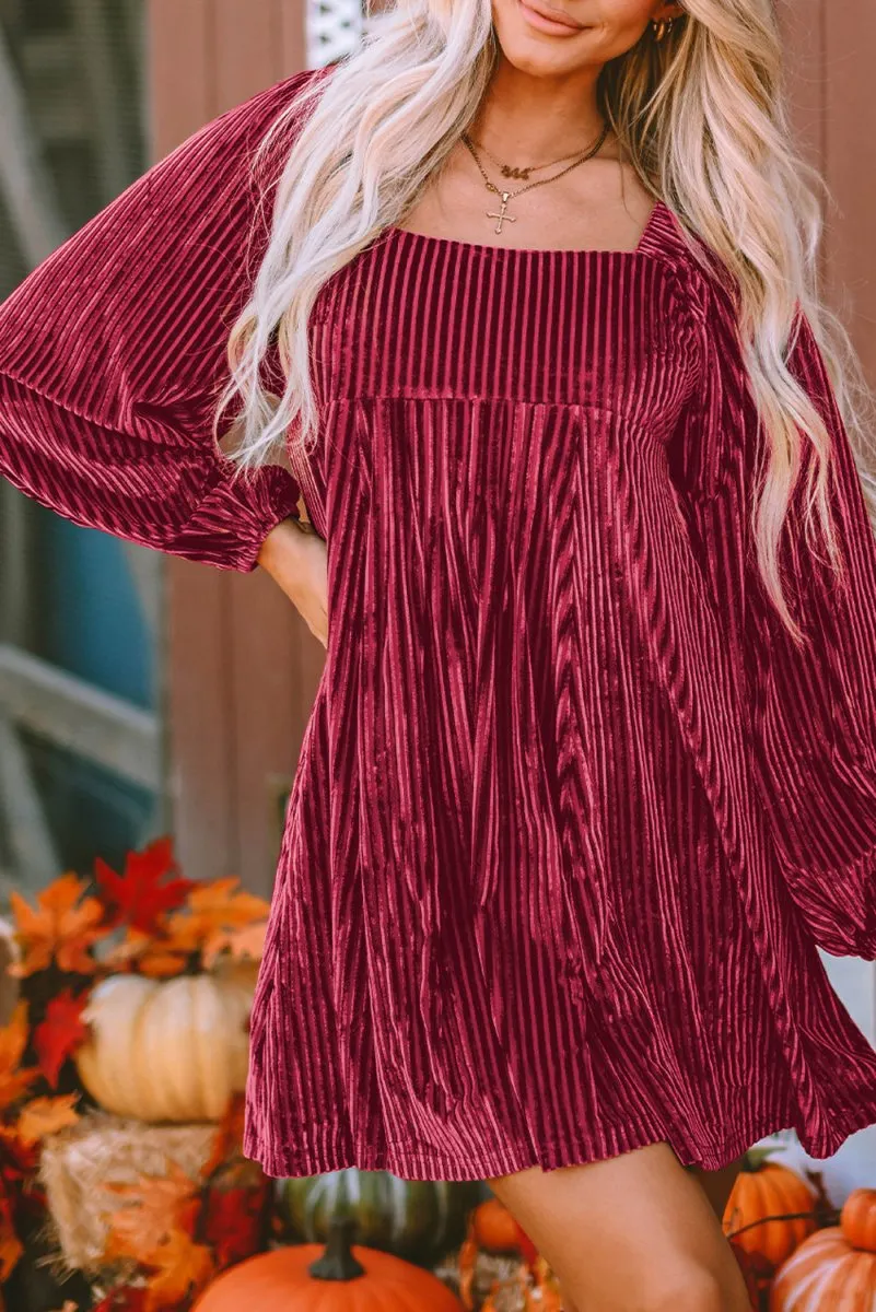 Red Velvet Tie Back Dress