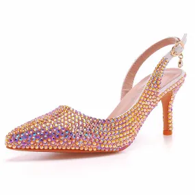 Rhinestone Pumps Pointed Toe High Heel Party Stiletto Heels Shoes