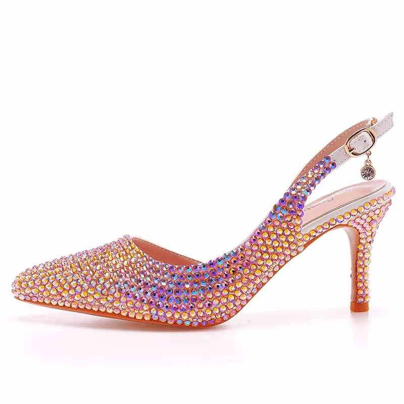 Rhinestone Pumps Pointed Toe High Heel Party Stiletto Heels Shoes