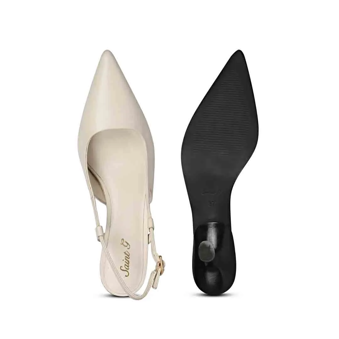 Saint Josie Offwhite Leather Pumps