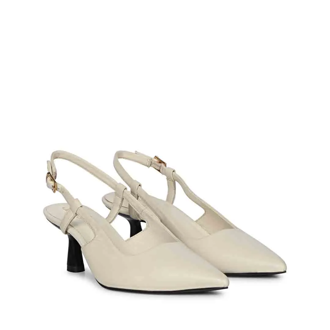 Saint Josie Offwhite Leather Pumps