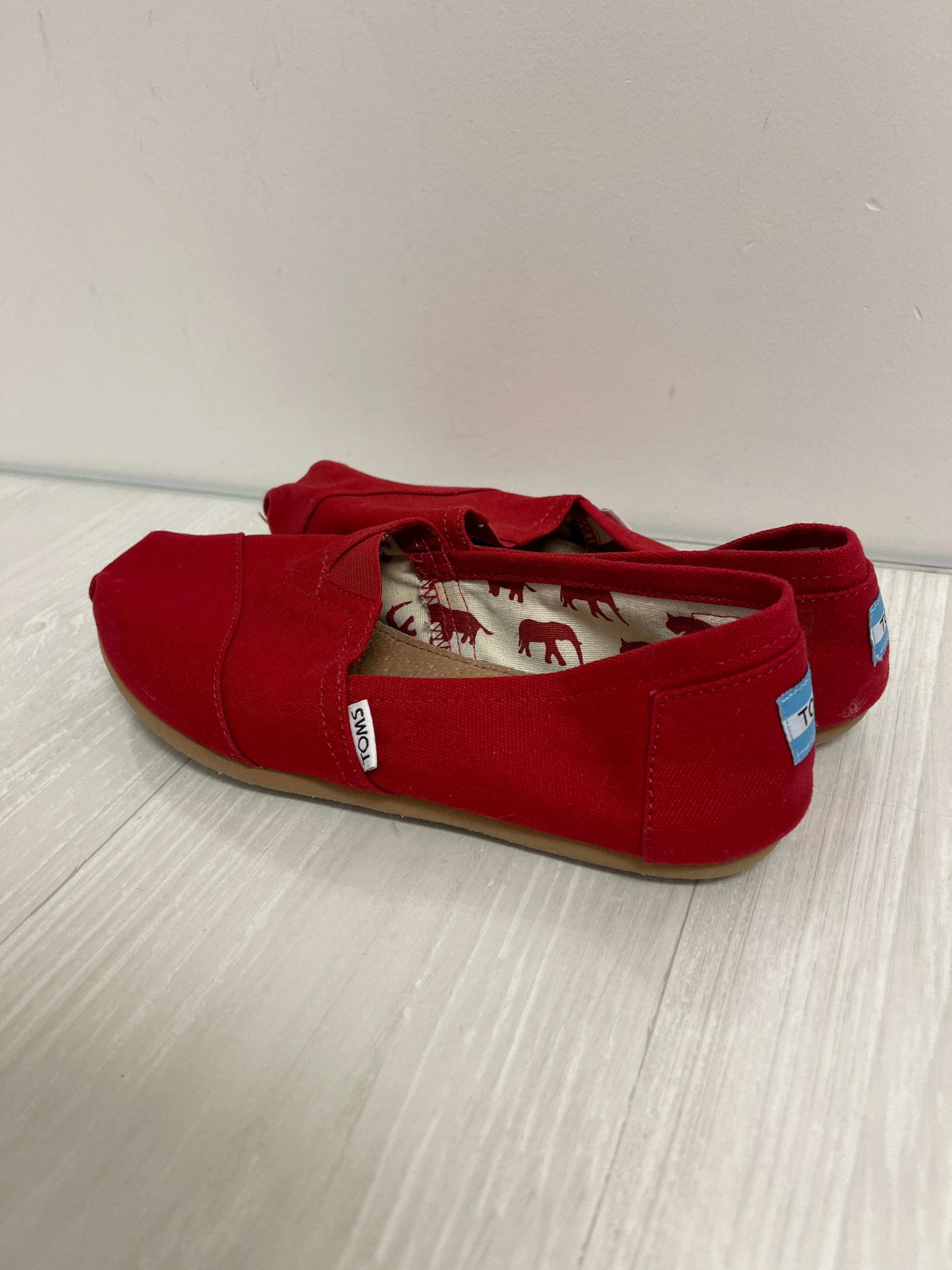 Shoes Flats By Toms In Red, Size: 8.5